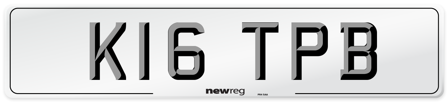 K16 TPB Number Plate from New Reg